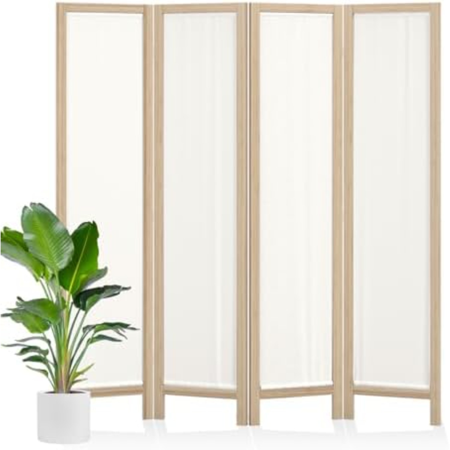 Partition Screen Divider - Linen Room Divider Privacy Screen, Foldable