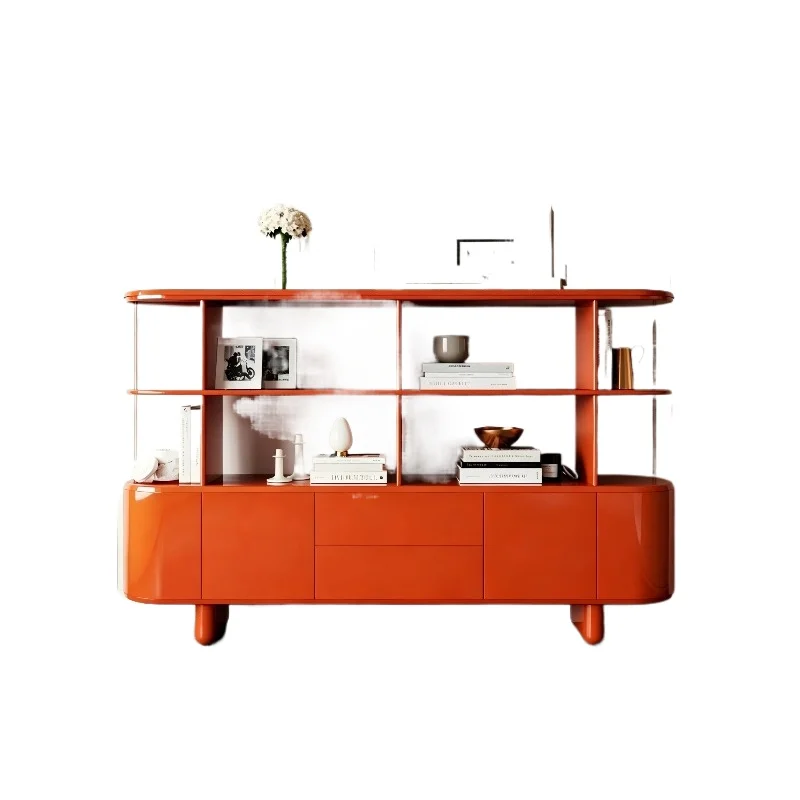Bookshelf - Italian minimalist paint floor-to-ceiling bookshelf, large-capacity