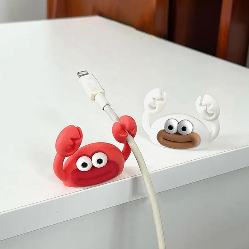 Desk Organizer - Cartoon Crab Cable Holder Desktop Winder