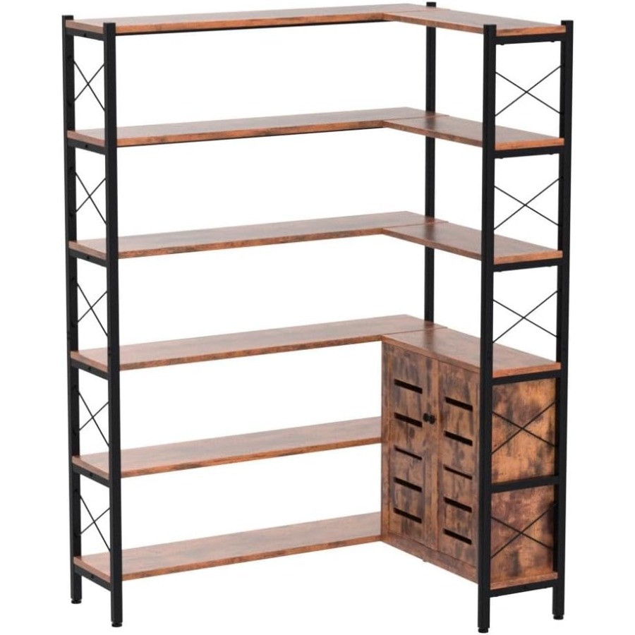 6-Shelf Corner Bookshelf for L - Bookshelf review and price