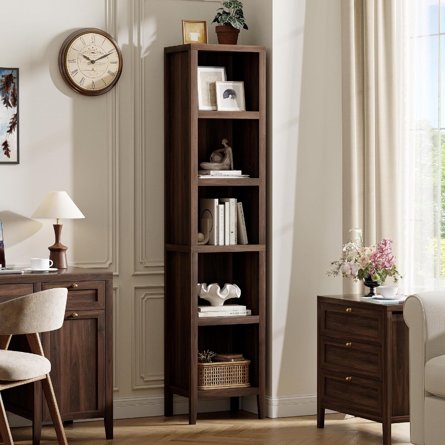 71 Tall Narrow Bookcase, 5-Tie - Bookshelf review and price