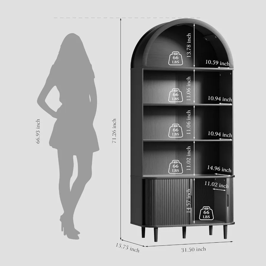 71 Tall Arched Bookshelf for L - Bookshelf review and price