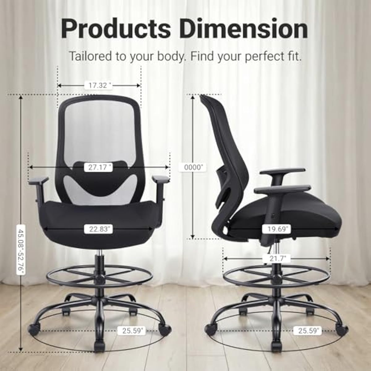 Ergonomic Tall Drafting Chair  - Standing Desk review and price