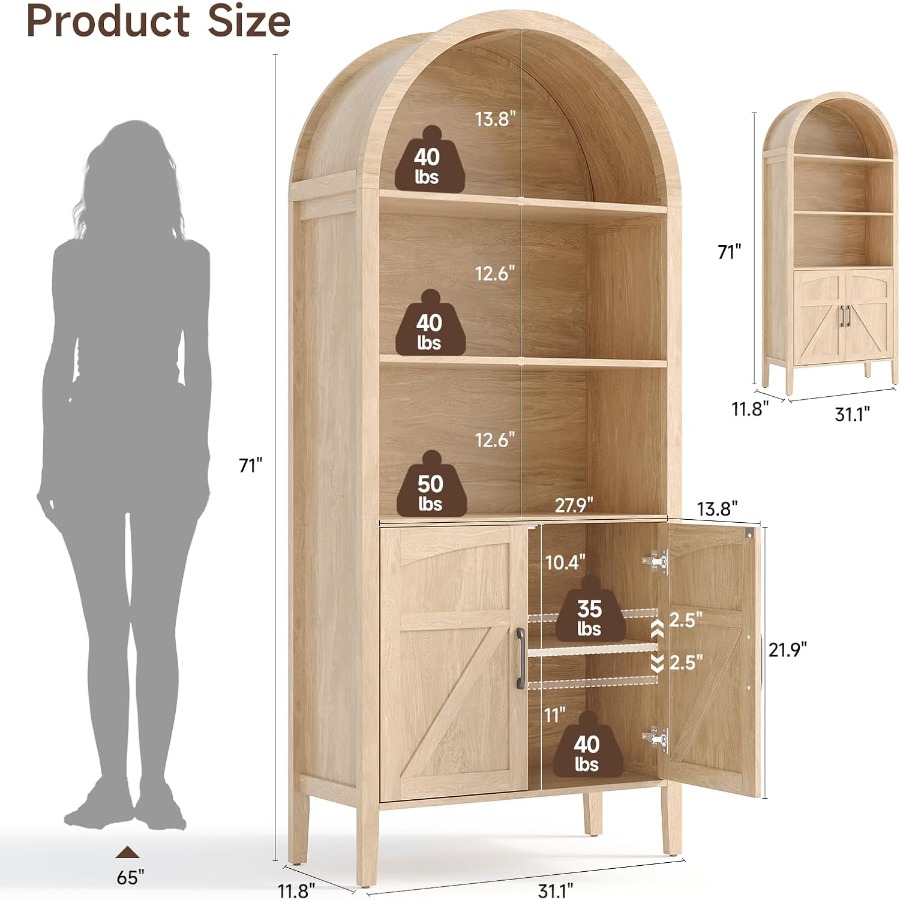 71 Arched Display Bookshelf fo - Bookshelf review and price
