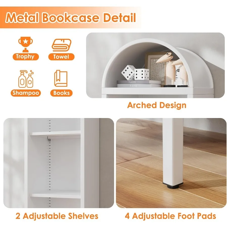 63 Metal Arched Bookshelf for  - Bookshelf review and price