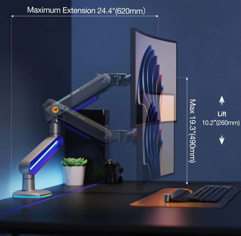 ERGONOMIC Gaming Monitor Arm f - Monitor Stand review and price